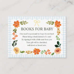001 Sky Blue Gingham Baby Shower Enclosure Card