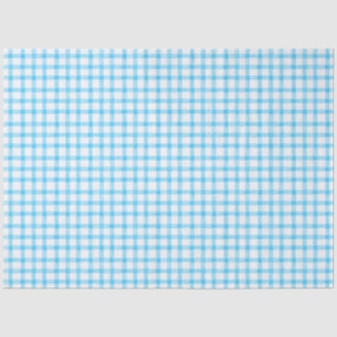 002 Cerulean Blue Gingham Tissue Paper