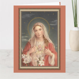 0034 Immaculate Heart of Virgin Mary Greeting Card