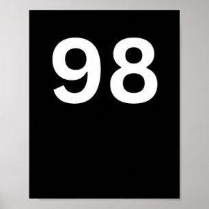 00398 Number 98 Ninety Eight W Poster