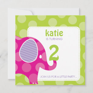 003-Katie :: BIRTHDAY PARTY INVITES - elephant SQ