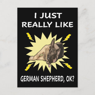 004 I Just Really Like German Shepherd OK Postcard