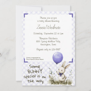 005 Iris Purple • Some Bunny Special Baby Shower Invitation