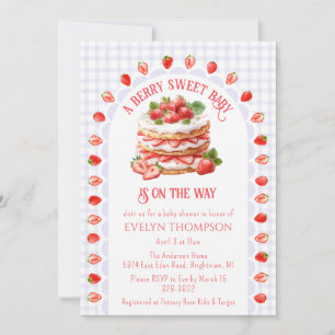 005 Iris Purple Strawberry Shortcake Baby Shower Invitation