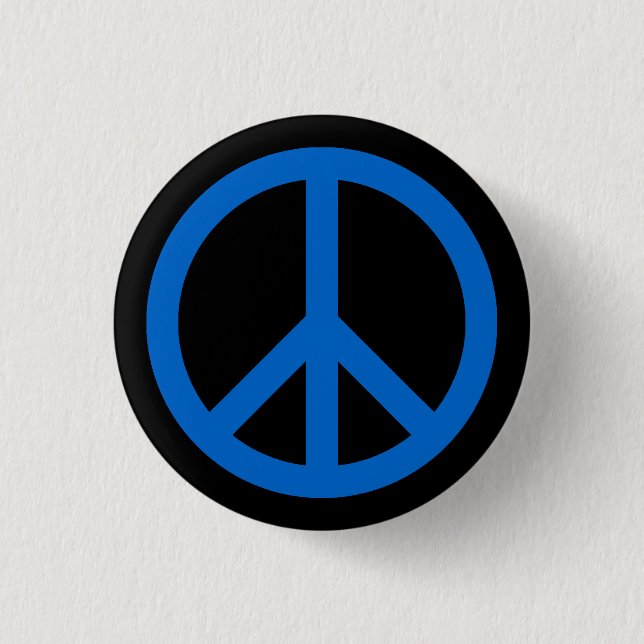 0066CC Peace Symbol Button (Front)