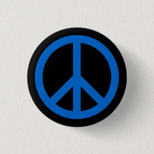 0066CC Peace Symbol Button