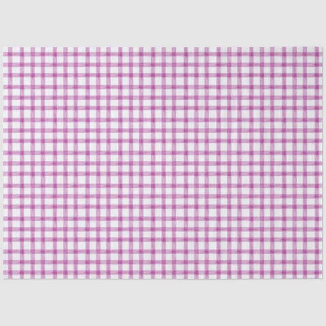 006 Wine Red Violet Gingham Tissue Paper (Front)