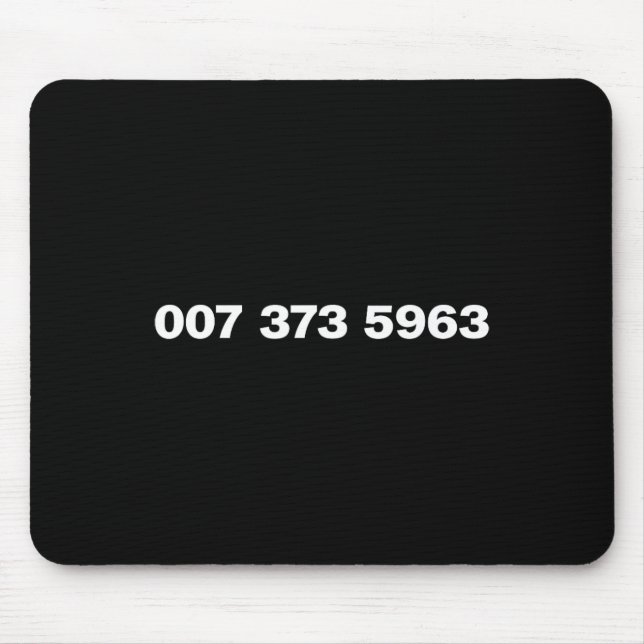 007 373 5963 - Famous 90s Video Game Codes  Mouse Pad (Front)