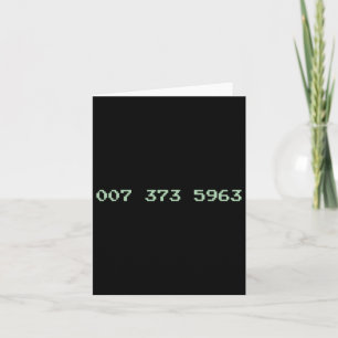 007 373 5963 Video Game Code 1987 80's Retro Games Card