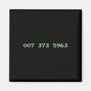 007 373 5963 Video Game Code 1987 80's Retro Games Magnet
