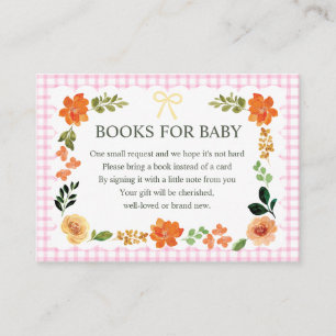 009 Fuchsia Gingham Baby Shower Enclosure Card