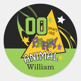 00 Year Old Party Animal   00th Birthday Classic Round Sticker