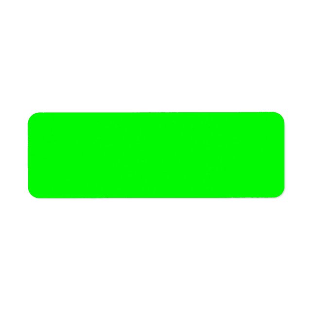 #00FF00 Hex Code Web Colour Neon Green Return Address Label (Front)