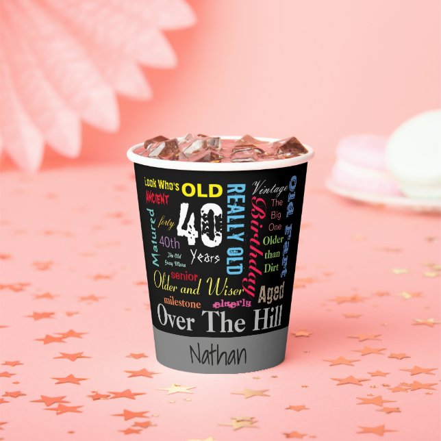 00th Birthday - Personalise Paper Cups (Insitu)