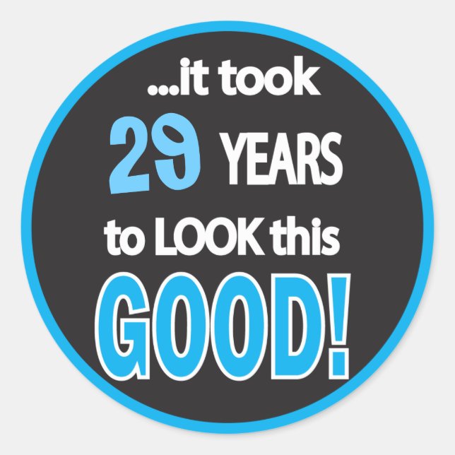 00th Birthday Years - Blue Classic Round Sticker (Front)