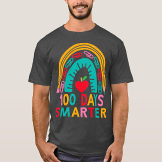 00th Day Of School Teacher 00 Days Smarter Rainbow T-Shirt