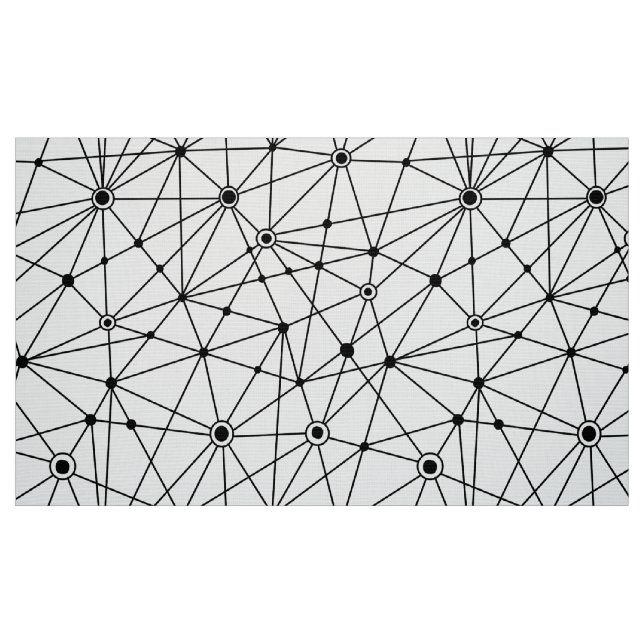 010316 Network - Black on White Fabric (Fat Quarter)