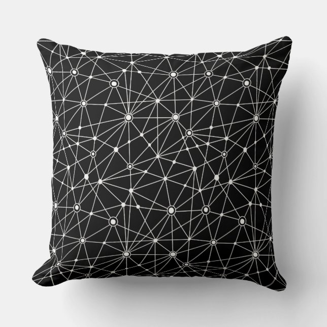 010316 Network - White on Black Cushion (Front)