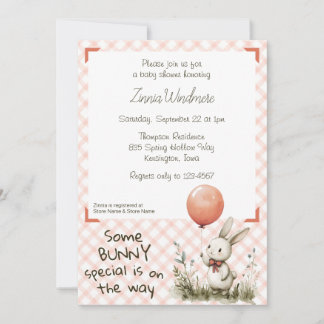 011 Terracotta • Some Bunny Special Baby Shower Invitation