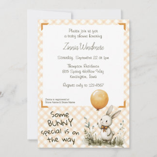 012 Copper Orange • Some Bunny Special Baby Shower Invitation