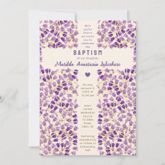 012 Copper Stained Glass Garden Gingham Baptism Invitation