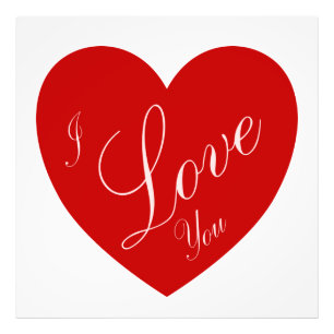 012 I love You Red Photo Print