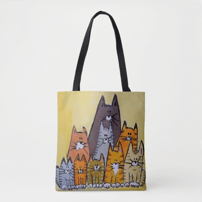 0131 - Nine Cats Tote Bag (Front)