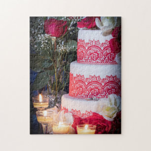 0140-Wedding Cake with Rings, Roses Puzzle