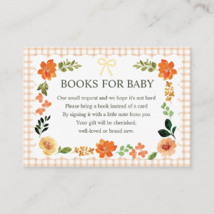 014 Latte Gingham Baby Shower Enclosure Card
