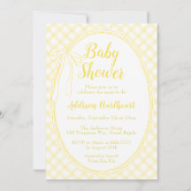 015 Lemon Heirloom Lace Gingham Baby Shower
