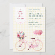 015 Lemon Sweet Floral Girl Bike Baby Shower