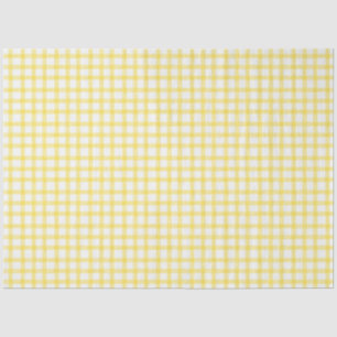 015 Lemon Yellow Gingham Tissue Paper