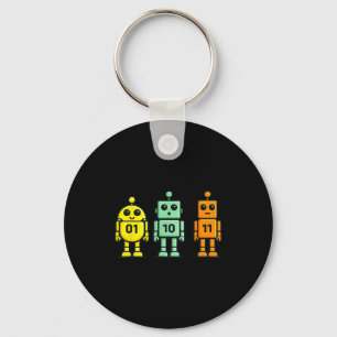 01 10 11 robot funny binary code robots 01 10 1101 key ring