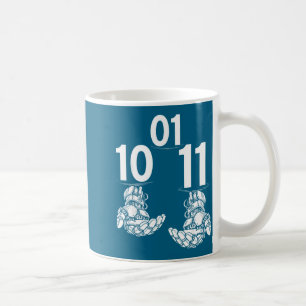 01 10 11 robot funny hands robot men girls boys coffee mug