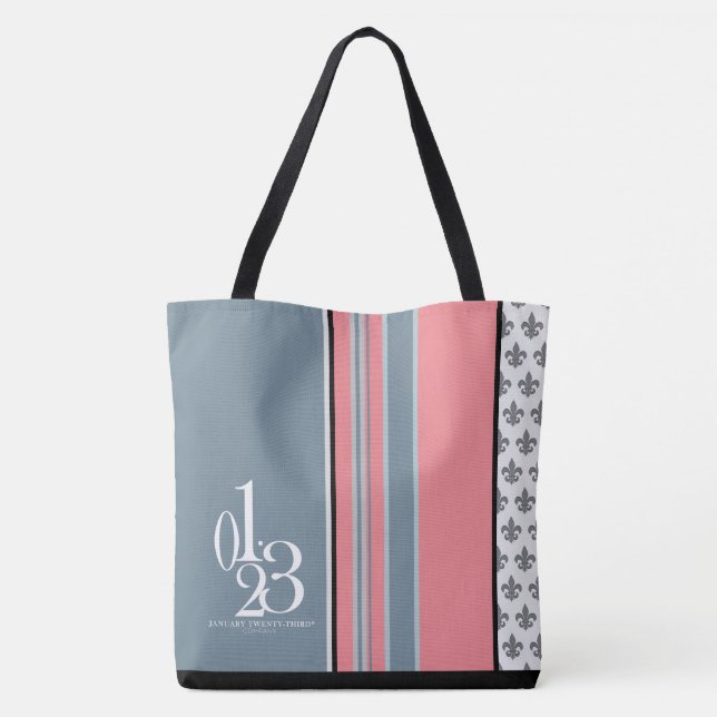 01.23 Designer fleur-de-lis Tote Bag (Back)