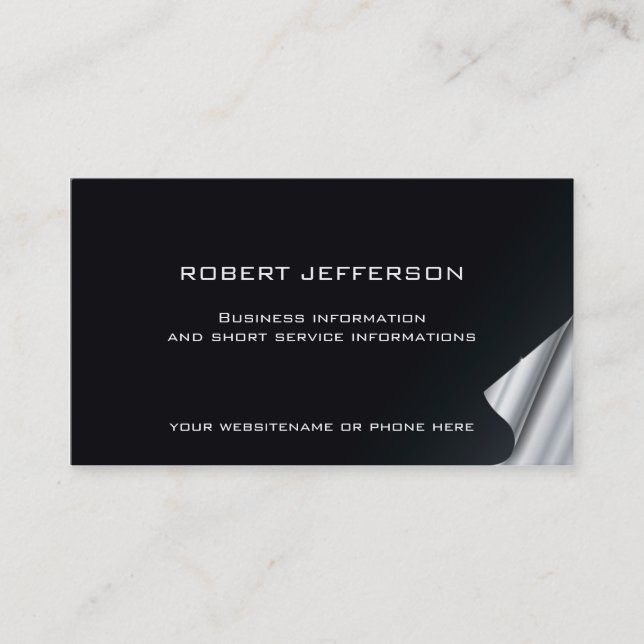 01 Business Card Elegant Black White Attorney Law (Front)