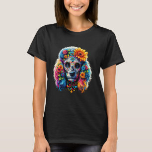 01 Cinco De Mayo Poodle Dog Sugar Skull Flower T-Shirt
