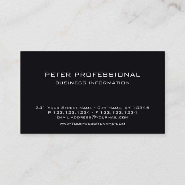 01 Modern Professional Business Card black white (Front)