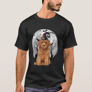 01 Poodle Dog And Moon Halloween Costume Dog Lover T-Shirt