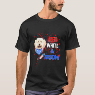 01 Poodle Red White Boom 4th Of July T-Shirt