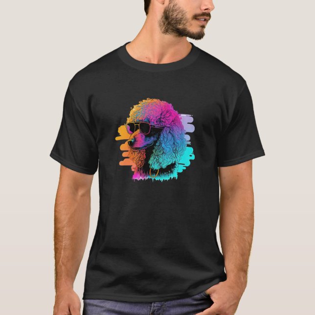 01 Poodle s Retro Synthwave Aesthetic T-Shirt (Front)