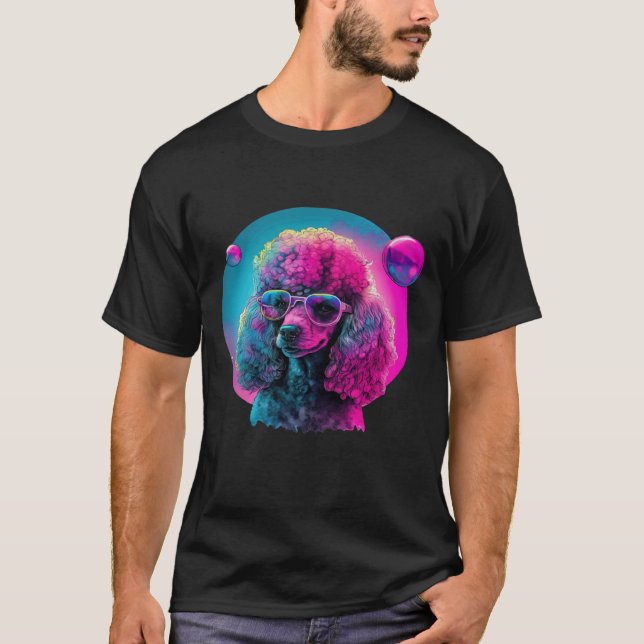 01 Poodle s Synthwave Dreamscape T-Shirt (Front)