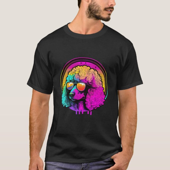 01 Retro Poodle Synthwave Nights T-Shirt (Front)