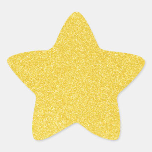 01 Yellow Glitter Print Sparkles Star Star Sticker