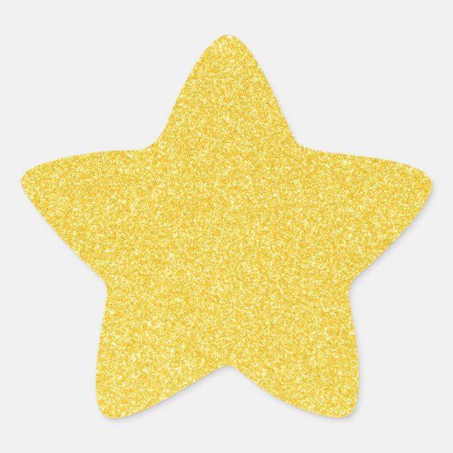 01 Yellow Glitter Print Sparkles Star Star Sticker (Front)
