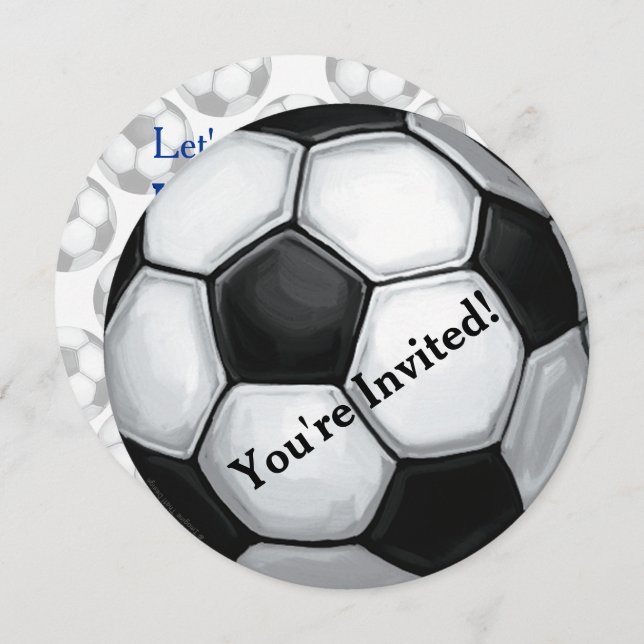 01of12 Soccer Ball Party Invitation (Front/Back)