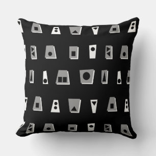 020216 - Grey, White and Black on Black Cushion