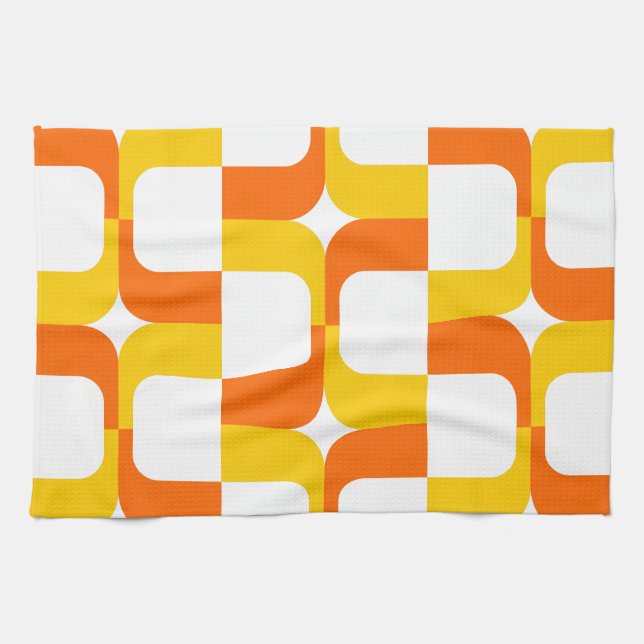 020614 - Amber and Orange on White Tea Towel (Horizontal)
