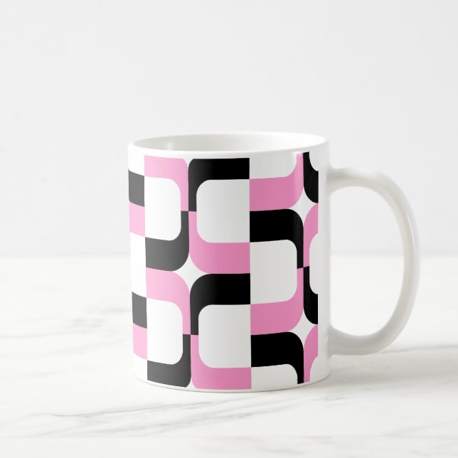 020614 - Black and Pink on White Coffee Mug (Right)