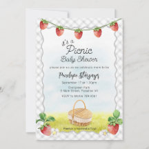 020 Fog Grey Strawberry Picnic Baby Shower
